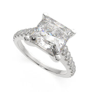 Karina Princess Cut Pave 6 Prong Engagement Ring Setting - Nivetta